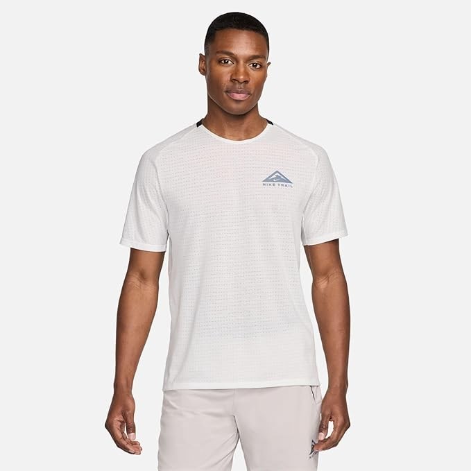 Nike Trail Solar Chase Dri-FIT Short-Sleeve Running Top White Black DV9305 121
