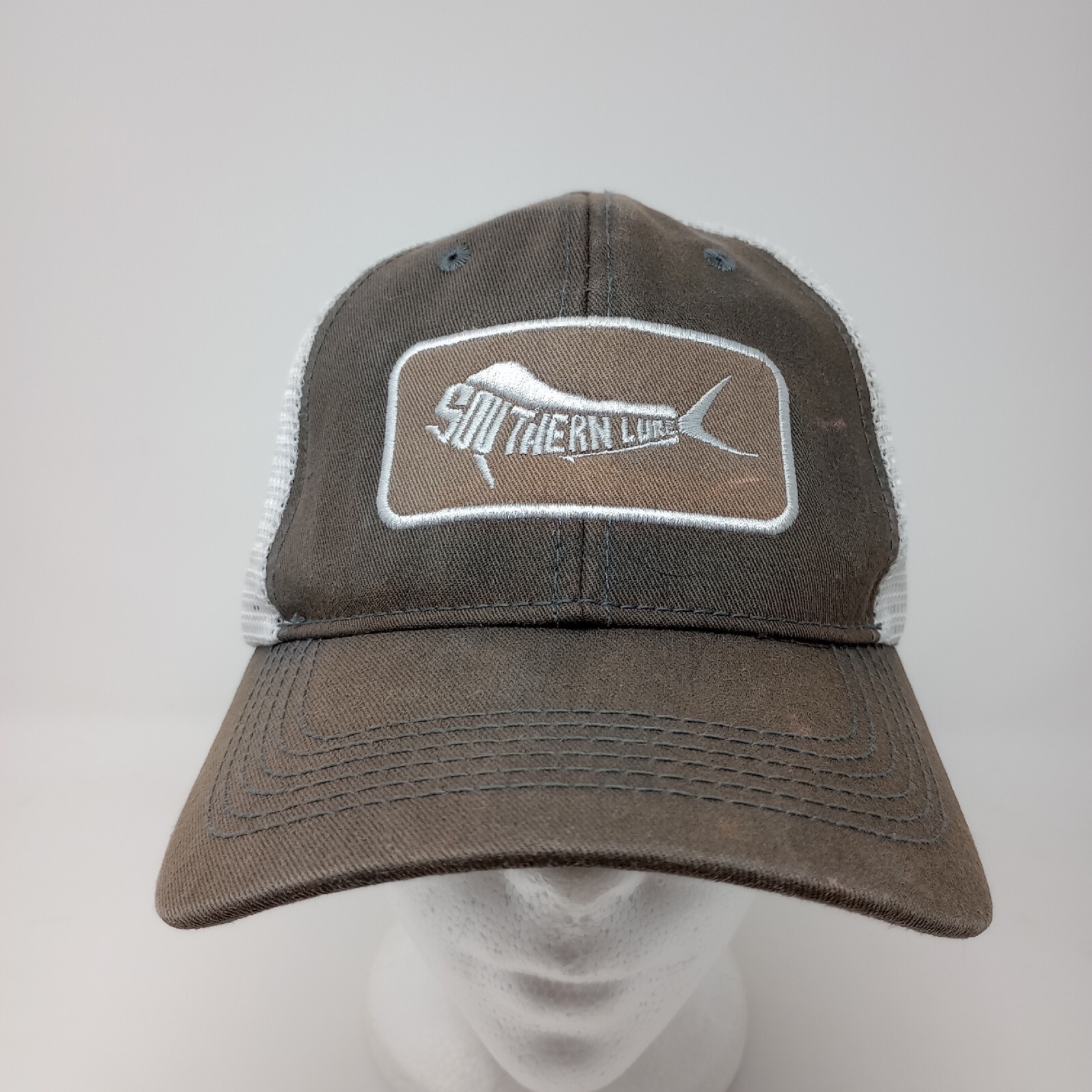 Southern Lure Mahi Mahi Logo White Mesh Back Adjustable Baseball Cap Hat