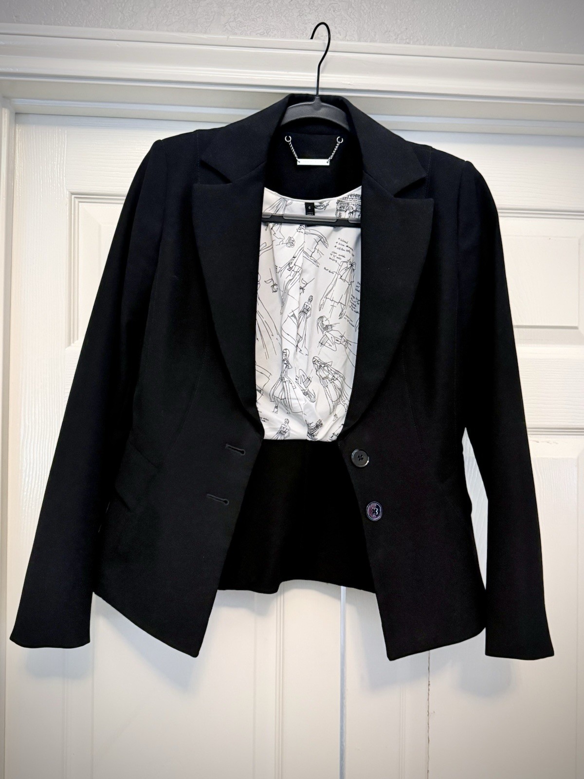 White House Black Market Black Blazer (Sketch Lining) – Size 6
