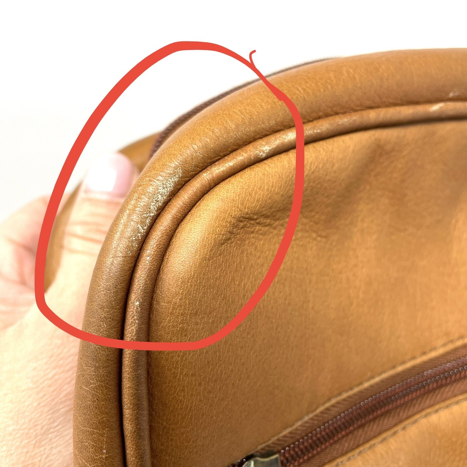 Le Donne Leather Bag Messenger Backpack Laptop Brown Caramel
