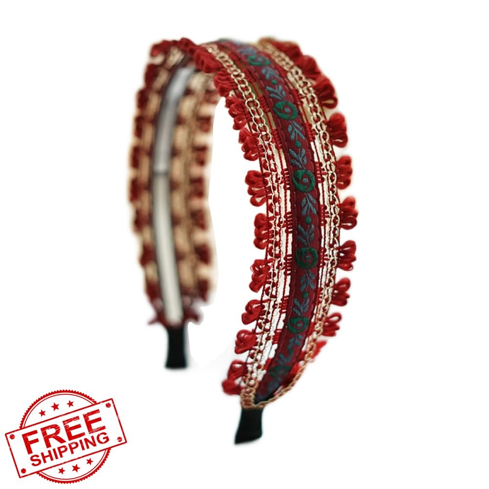 BEKYNI Headband Wine Red