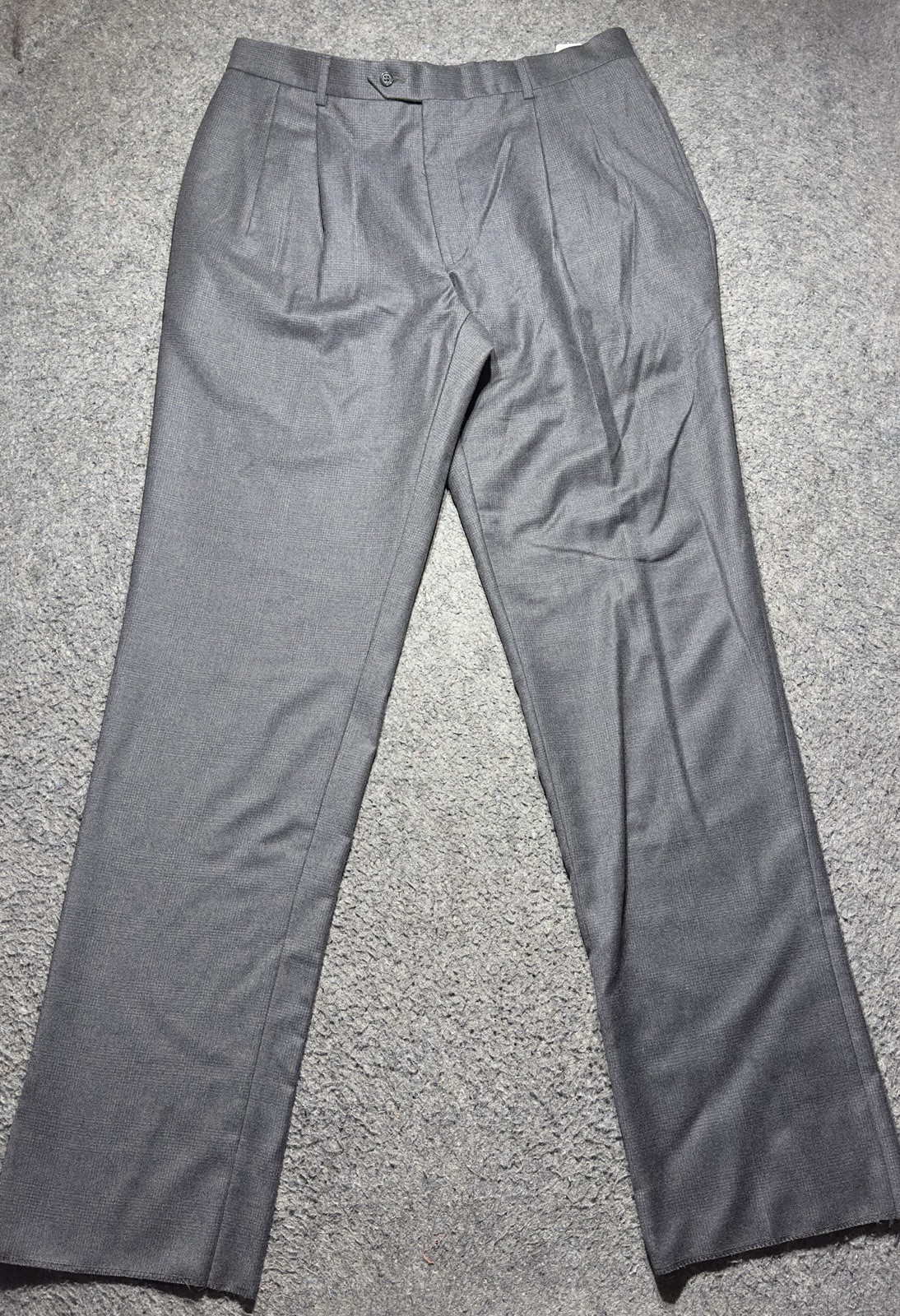 Jos A Bank Signature Collection Pants Mens 36×37 Unhemmed Gray 100% Wool NEW