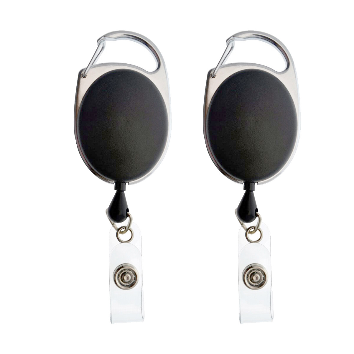 2 Pack – Premium Retractable Carabiner Badge Reel ID Holder by Specialist ID