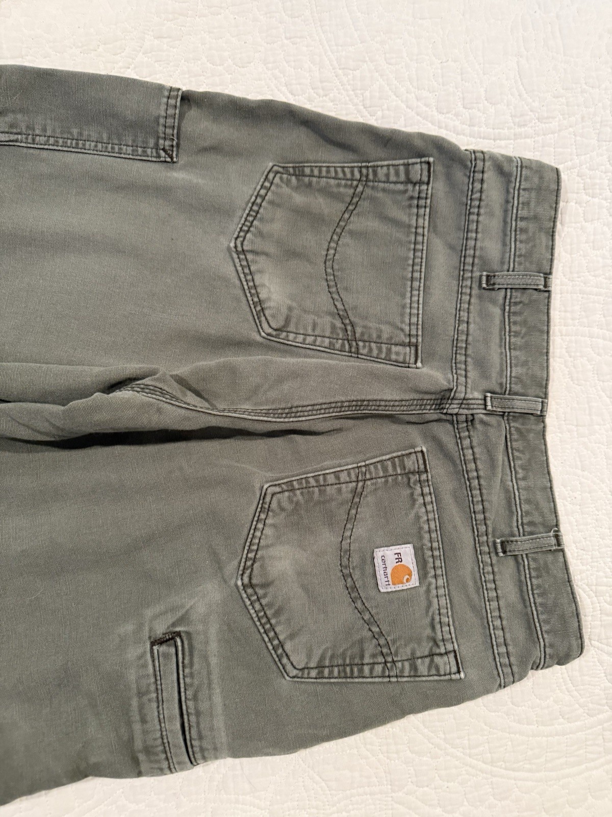Carhartt FR Pants Mens 33×34 Green FRB159 MOS Fire Resistant Vintage Mexico