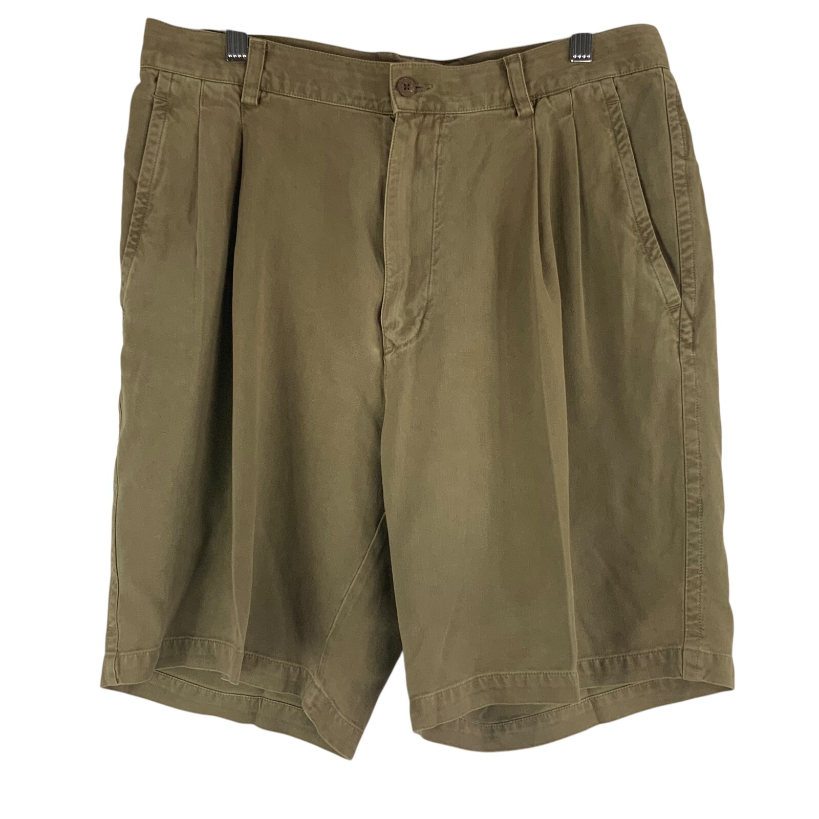 Tommy Bahama Relax Brown Zip-Button Closure Pleated Shorts Size 34 100% SILK