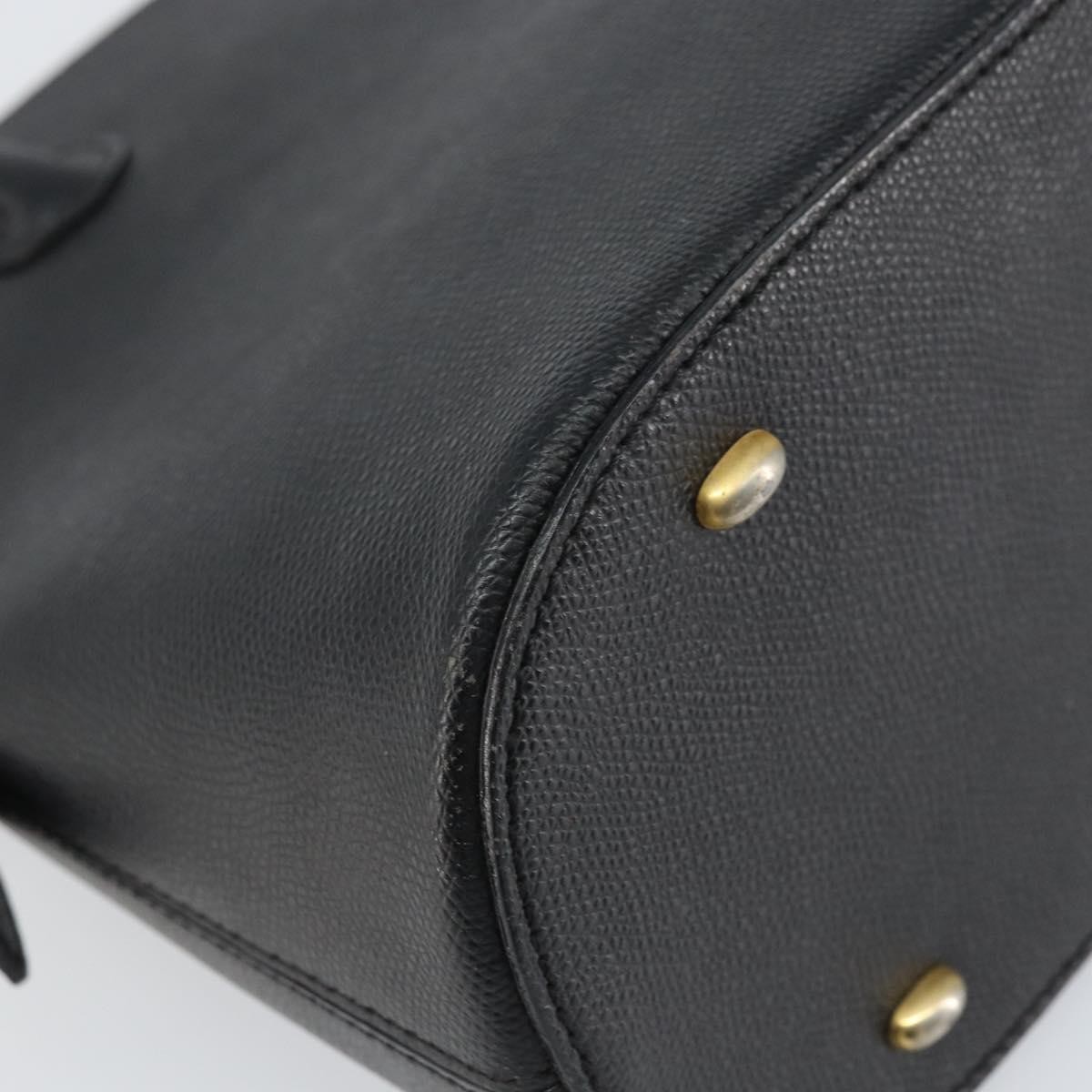 CELINE Hand Bag Leather Black Gold Auth ep12323