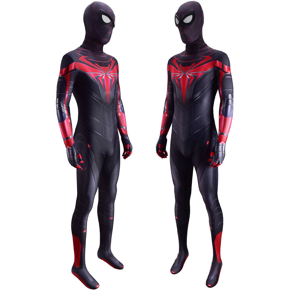 2021 Miles Morales Spiderman Jumpsuit Spider-man Cosplay Costume Suit Halloween