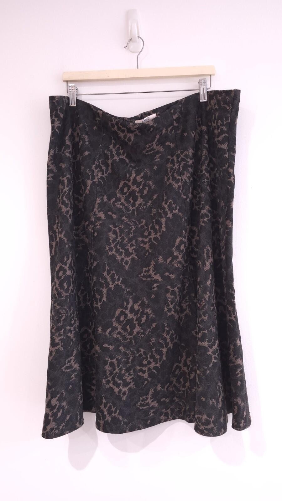 Marks & Spencer M&S Classic Womens Leopard Print Midi Skirt Elastic Waist -Sz 22