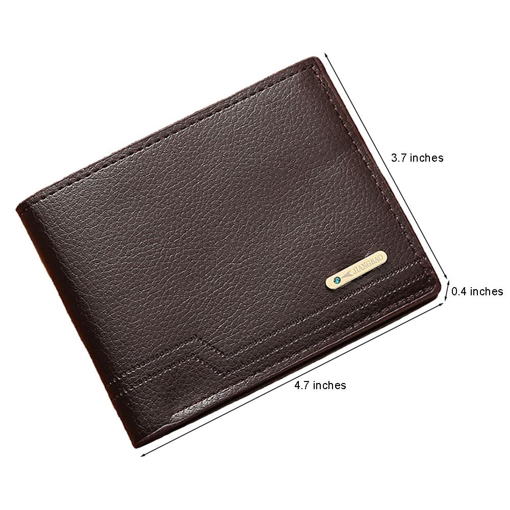 MUFANDUO Slim Wallet for Men with Coin 4.68 x 3.75 x 0.6 inches, Coffee L