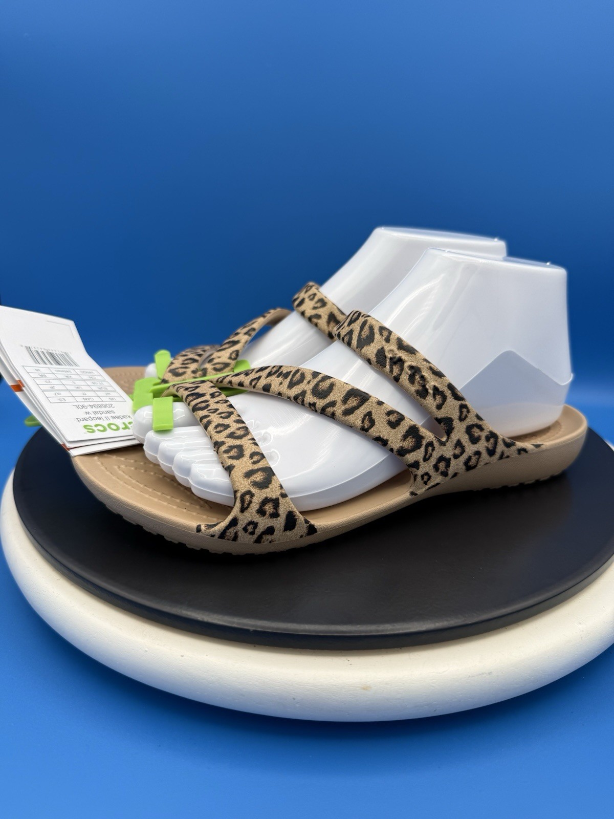 CROCS Kadee ll Leopard Womens Size 10 Strappy Comfort Sandals Slip On Shoes NEW