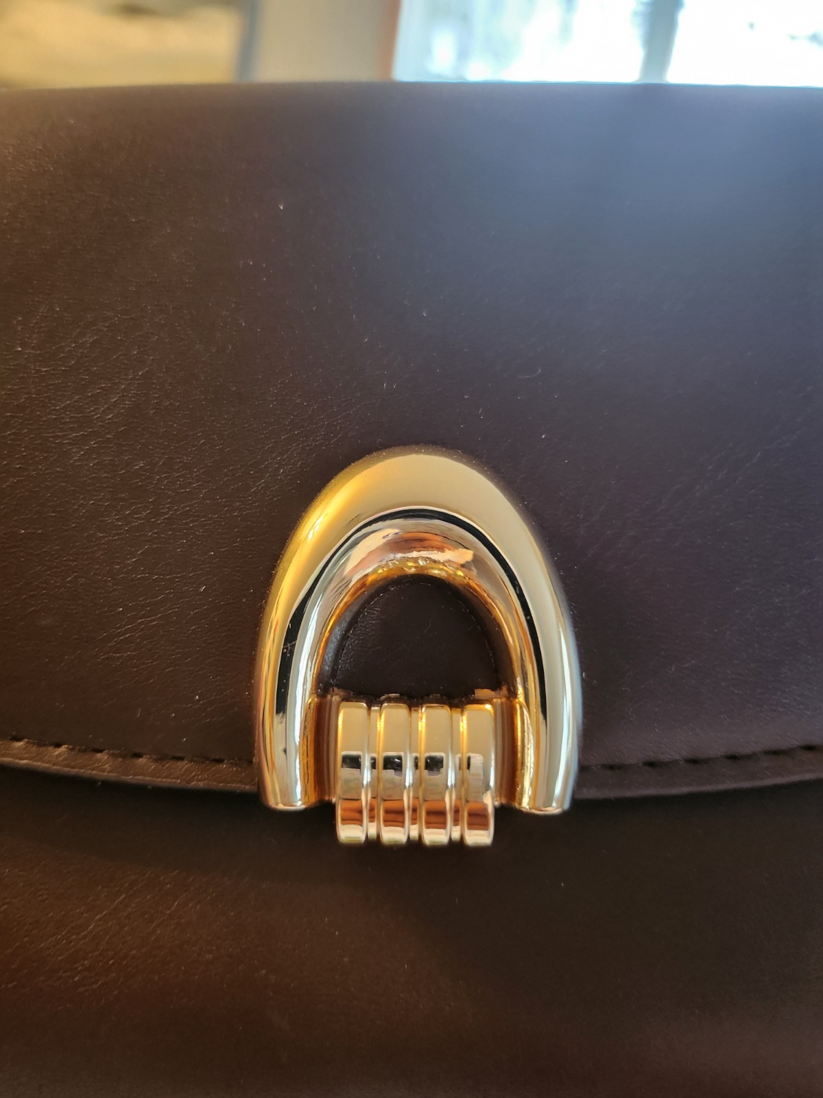 SHEIN Brown Small Shoulder Bag Gold Hardware Latch, Chain Strap, Lined
