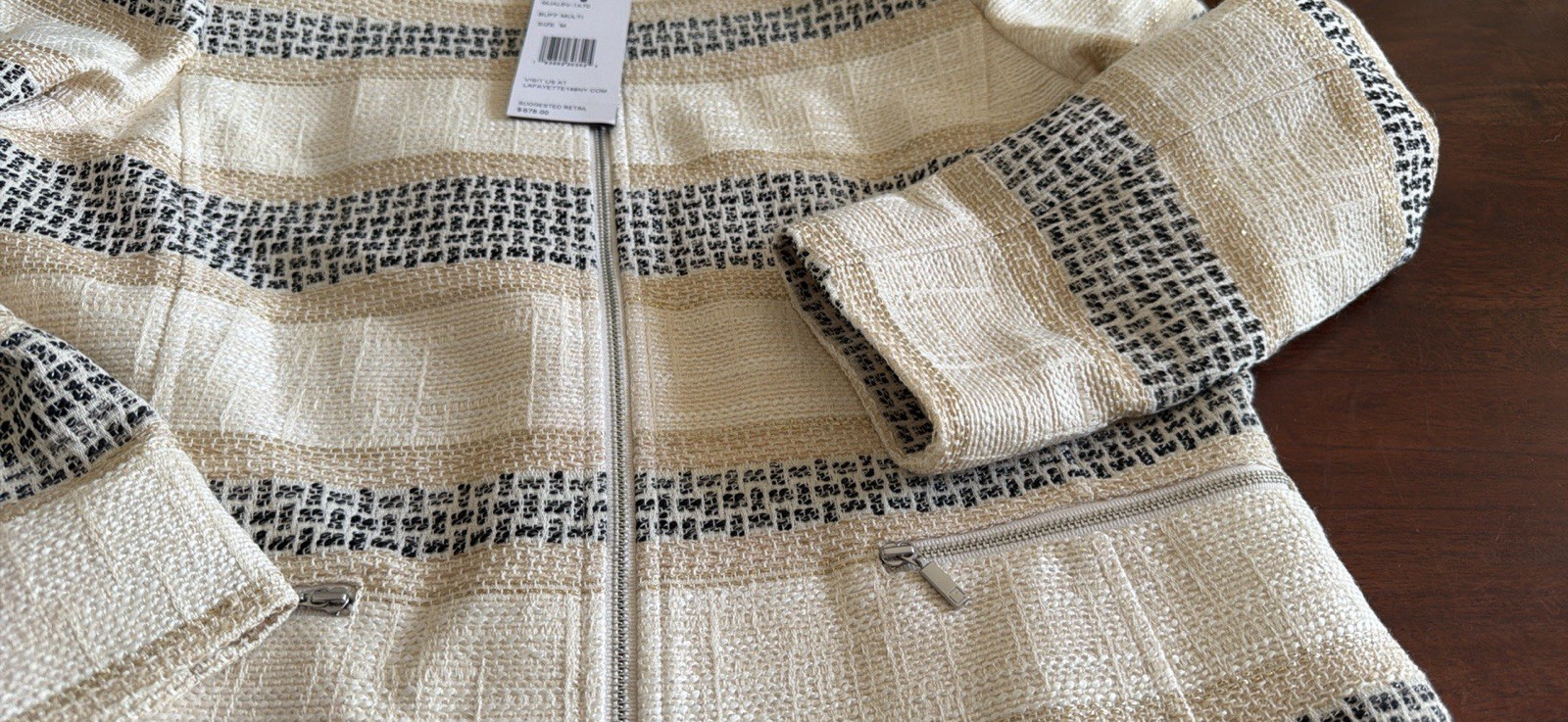 New LAFAYETTE 148 New York Multicolor Striped Professional Blazer Jacket Size M