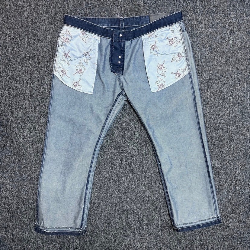 True Religion Men’s Straight Jeans | Blue Denim with White Stitching