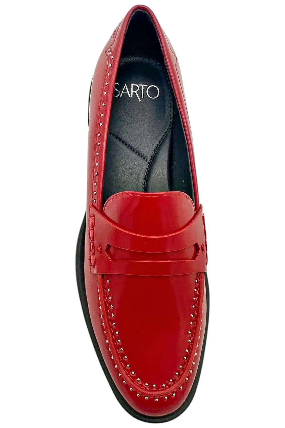 Franco Sarto Womens Eden Studs Penny Loafer Red