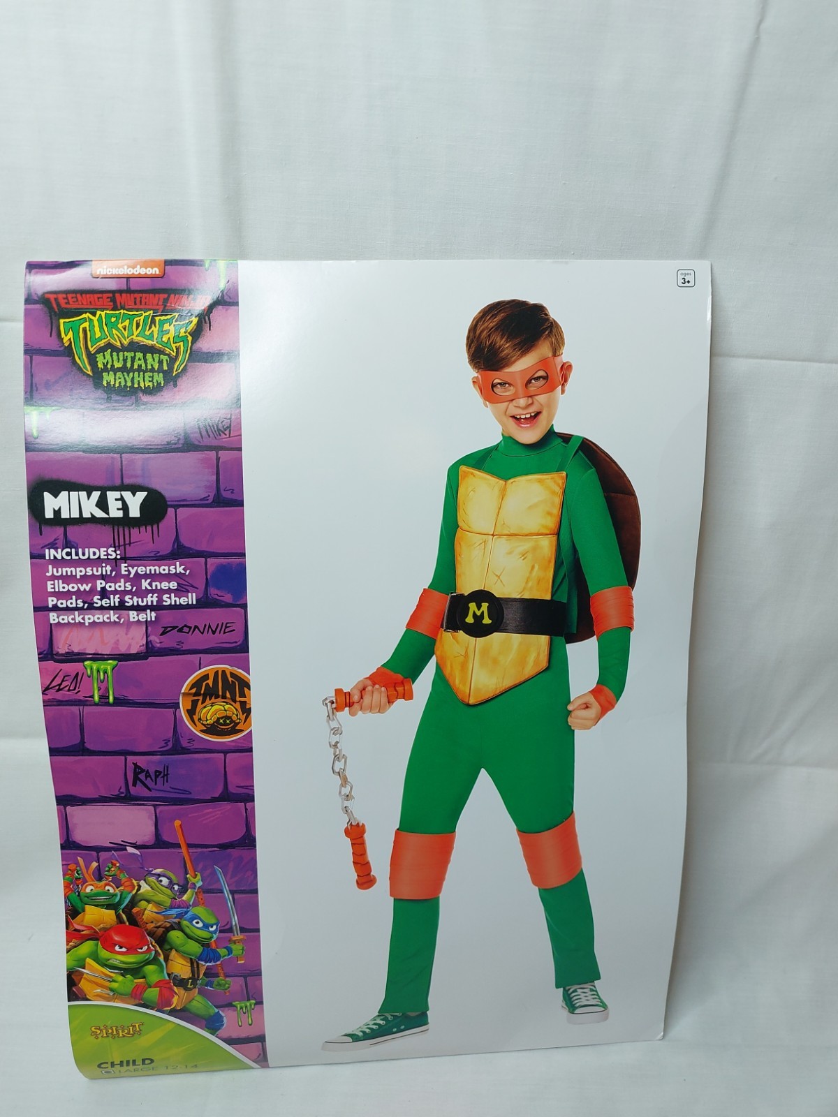 Spirit Halloween Costume MICHELANGELO Teenage Mutant Ninja Turtles Child L 12-14