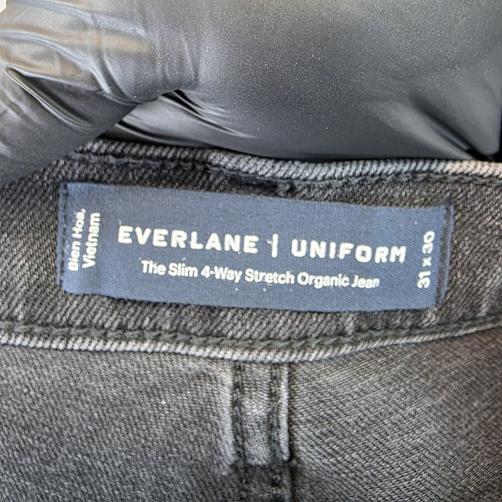 Everlane Uniform Jeans Mens 31×30 Black Charcoal Wash Slim Stretch Organic Denim