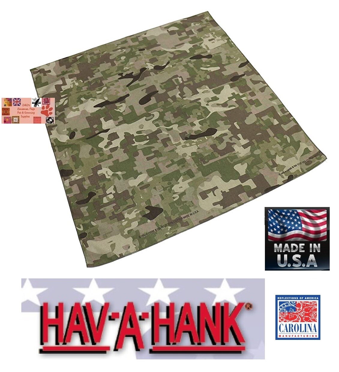 *USA MADE Digital ACU Multi CAMO Camouflage Bandana Head Neck Wrap Scarf Hanky