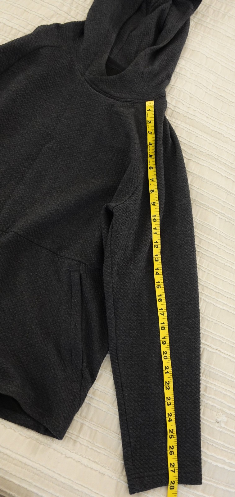 Lululemon Hoodie Mens Large Gray At Ease Textured Double Knit Pullover