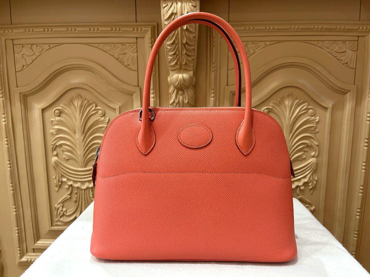 Hermes Bolide 27 Handbag Shoulder Bag Epsom Leather Flamingo Pink 10.6×7.9in 99