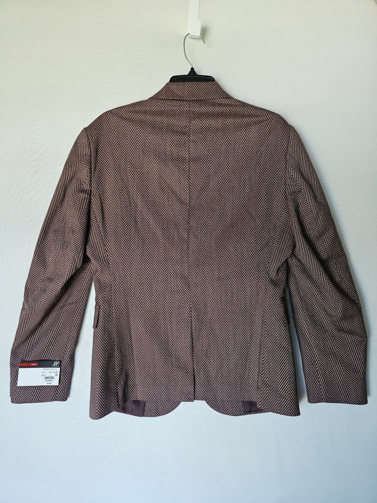 JF J.Ferrar Burgundy Herringbone Slim Fit Blazer Blazer Jacket – Size M (38/40S)