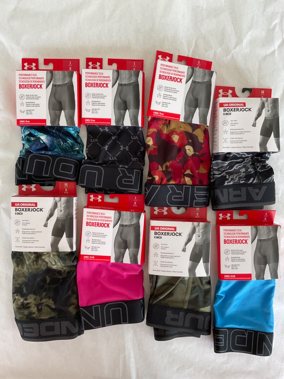 Under Armour Single Tech Boxerjock 6 inch Inseam New Tags Winter Stripe Large