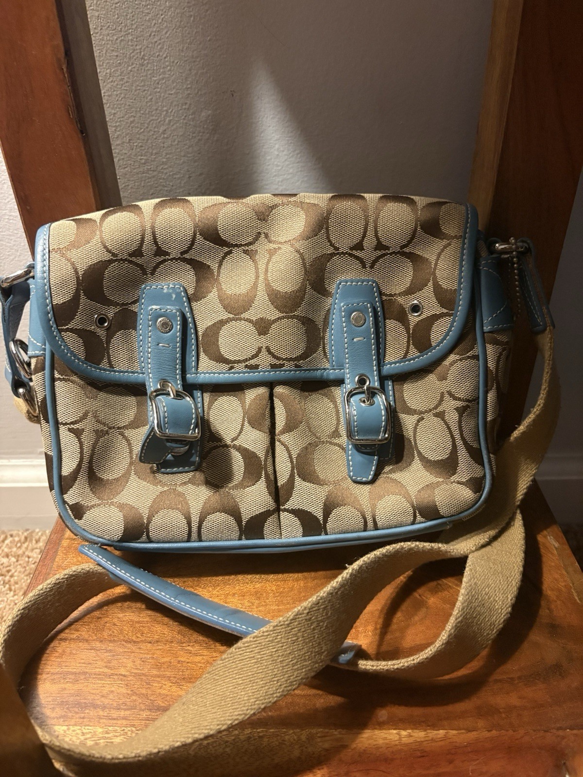 Vintage Coach Signature Satchel Field Bag (Style No. 6849)