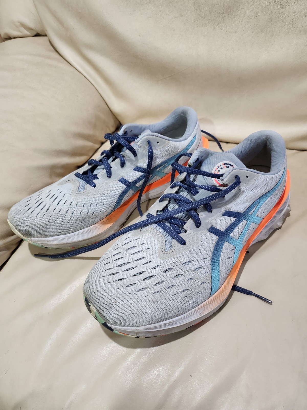 Asics FF NovaBlast Men’s Running Training Shoes White Grey