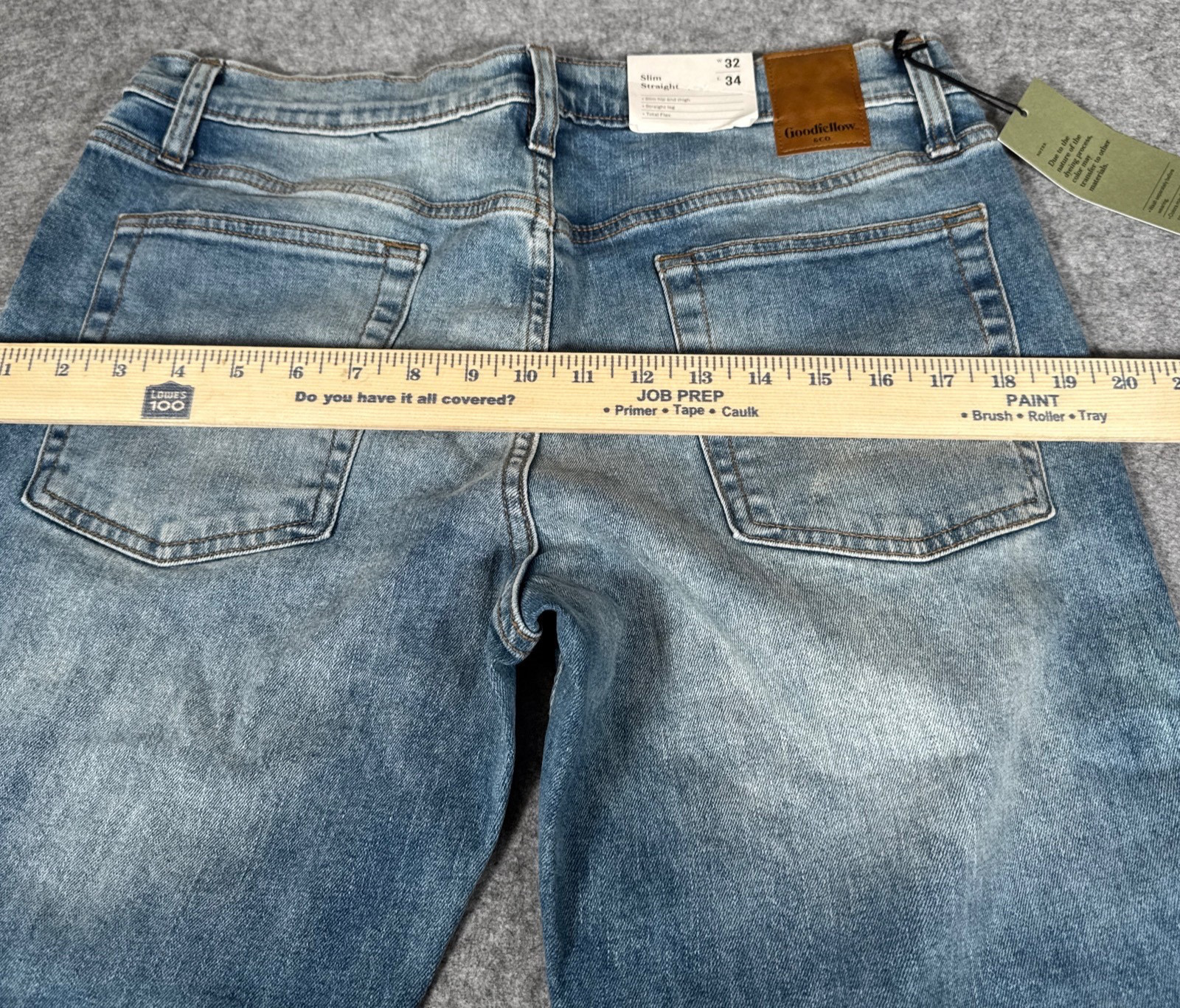 Goodfellow Mens Slim Straight Fit & Leg Jeans 32×34 Blue Medium Wash NEW