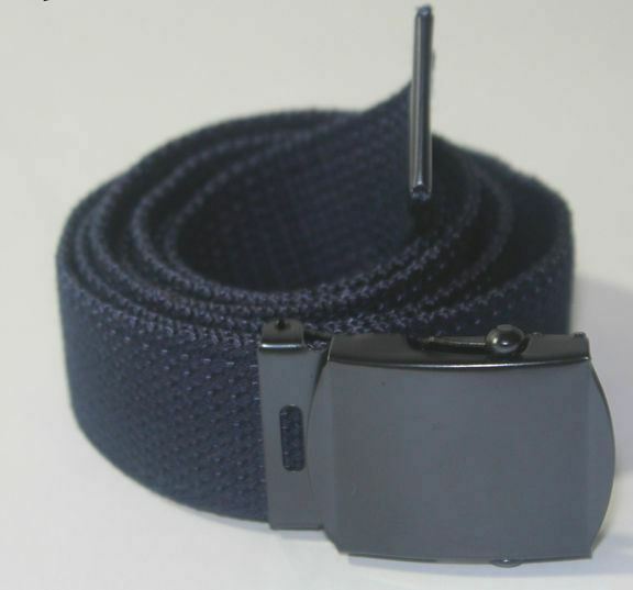 NEW ADJUSTABLE 56″ INCH ASSORTED CANVAS MILITARY WEB BELT BLACK BUCKLE MEN WOMEN