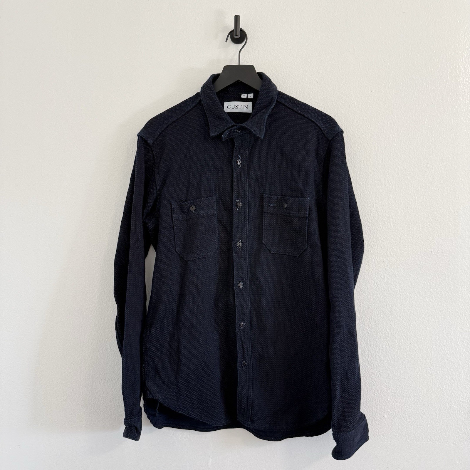 Gustin #102 Japan Indigo Basket Weave Workshirt – Navy Blue – Size L