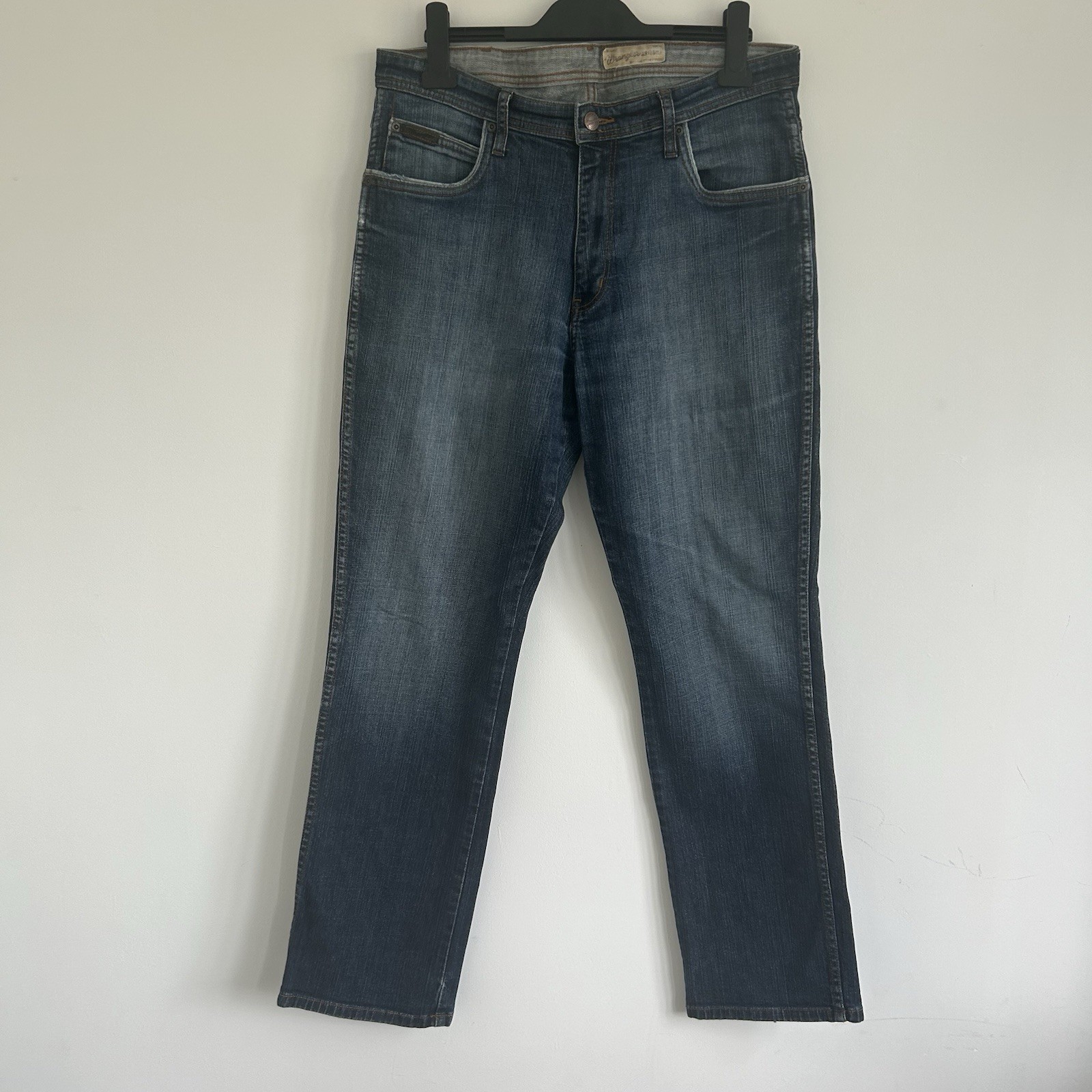 Wrangler Arizona Stretch Jeans Men’s W36 L32 Blue Denim Straight Leg Zip Fly VGC