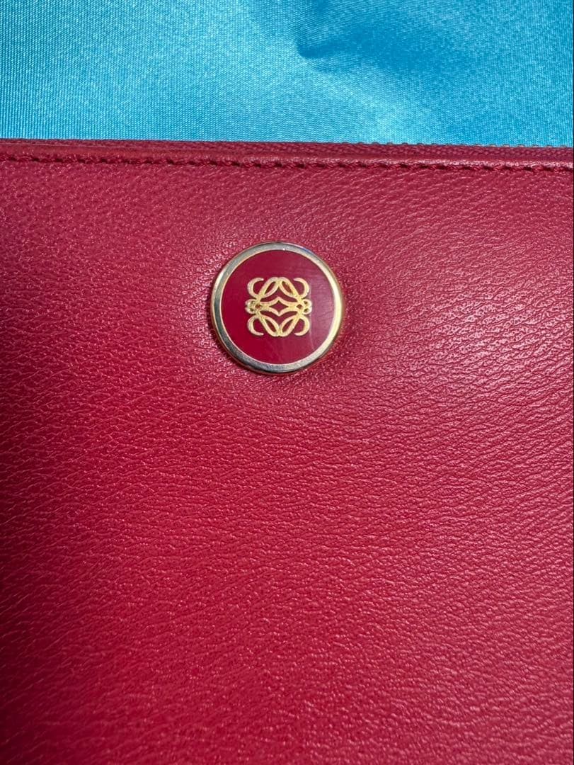LOEWE Anagram Round Zipper Red with scratches and stains