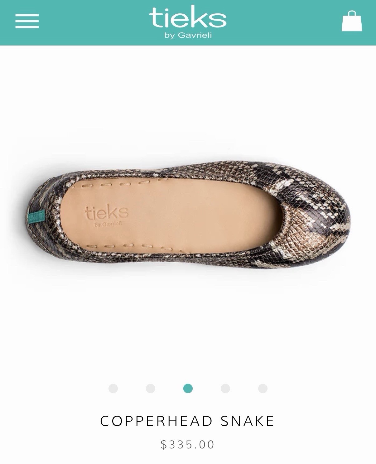 Tieks by Gavrieli Women’s Snake Print Foldable Slip-On Ballet Flats US 8