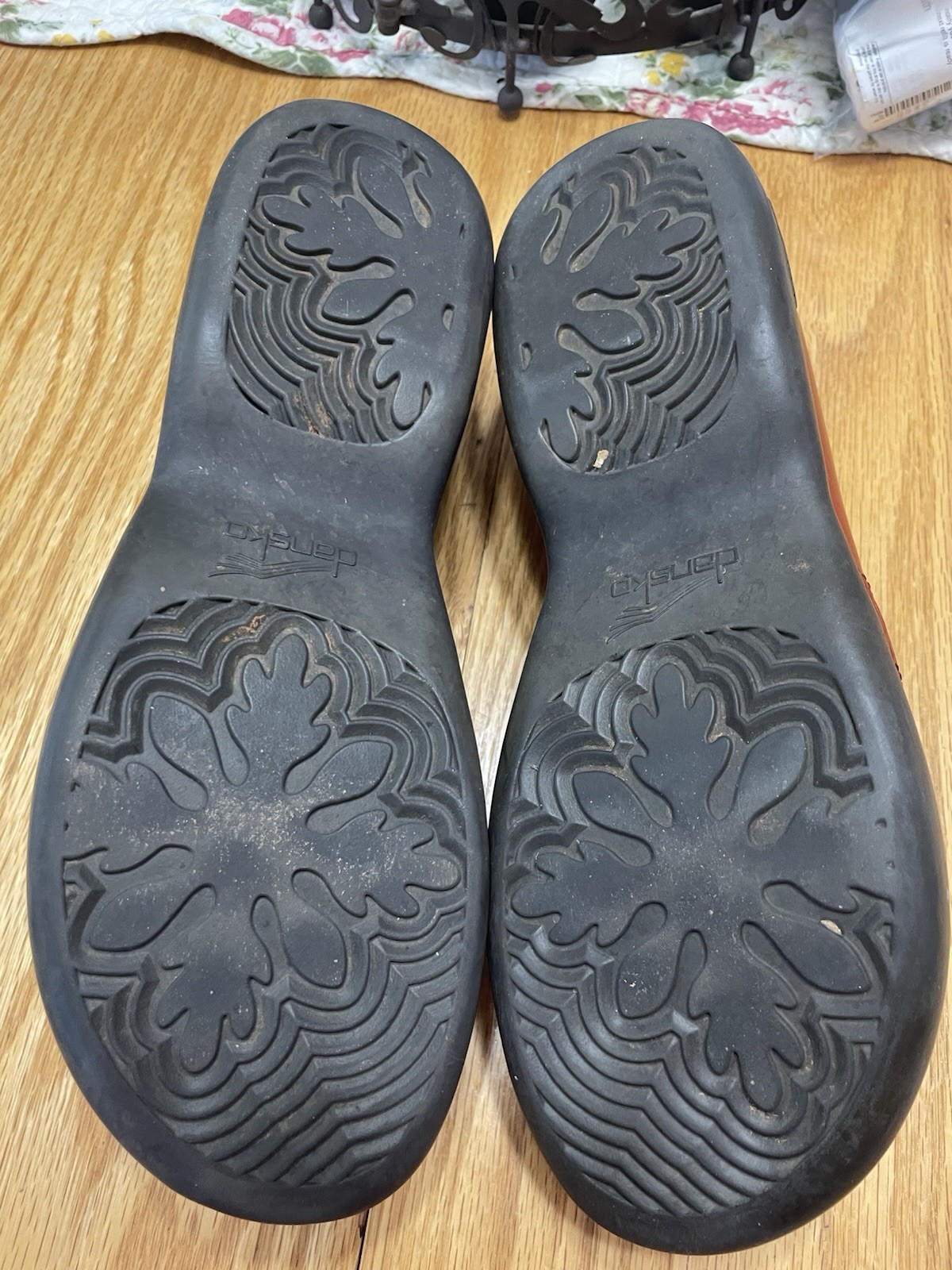 Dansko Red Burgundy Leather Slip On Loafers Womens EU 38 US 7.5-8 Comfort Shoes