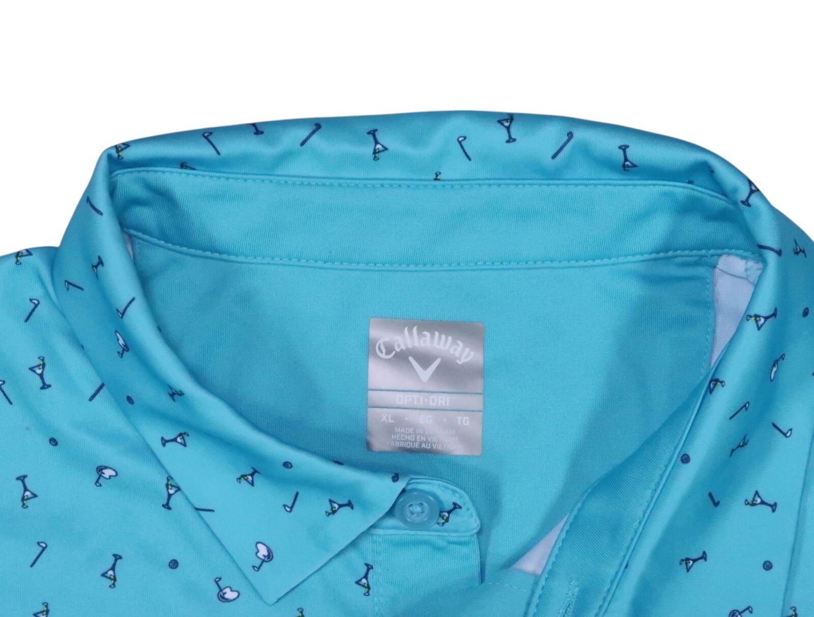 CALLAWAY jerse MENS XL POLO SHIRT PERFORMANCE GOLF CLUB COCKTAIL MARTINI PRINT