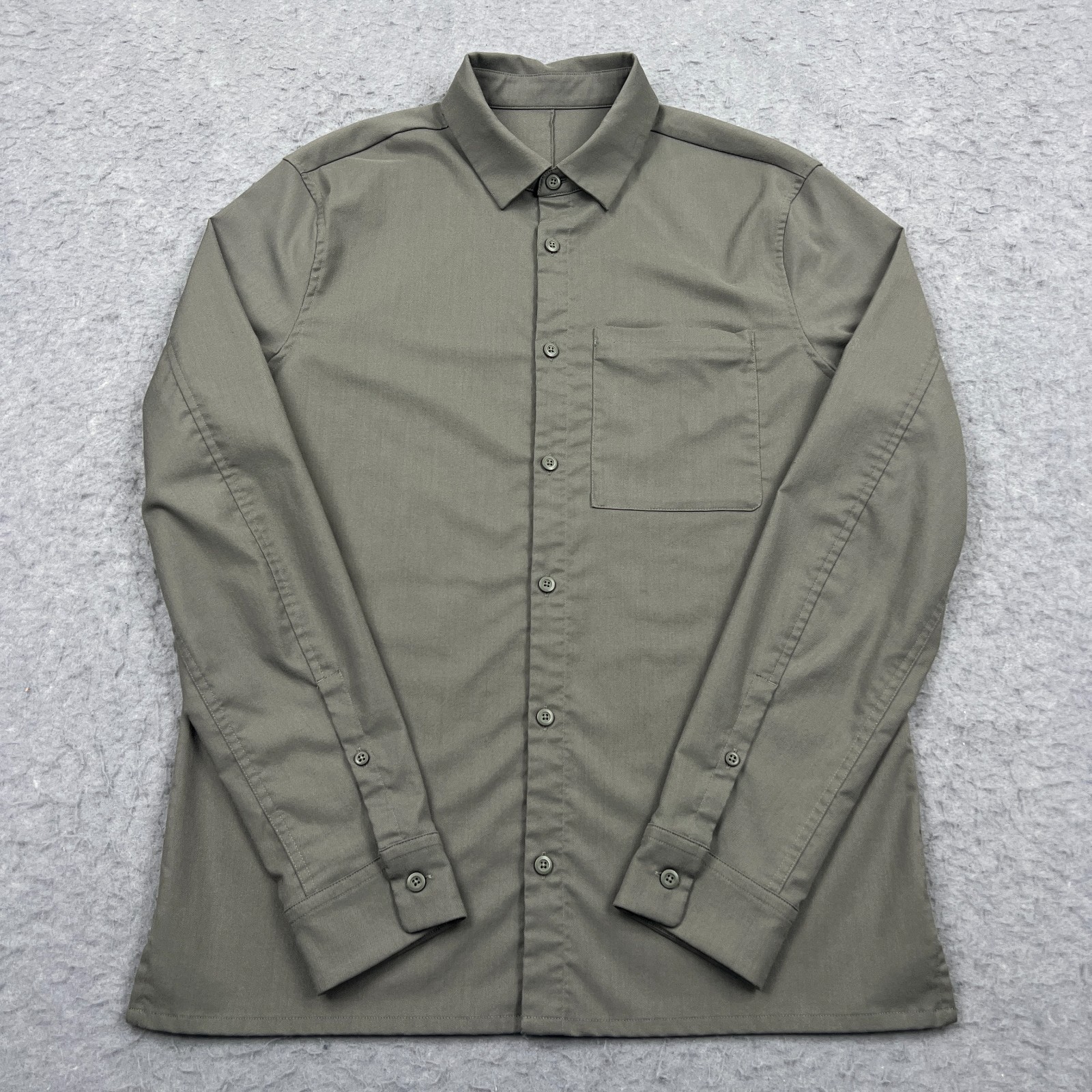 Lululemon Shirt Mens Medium? Gray Commission Button Up Casual Pocket Performance