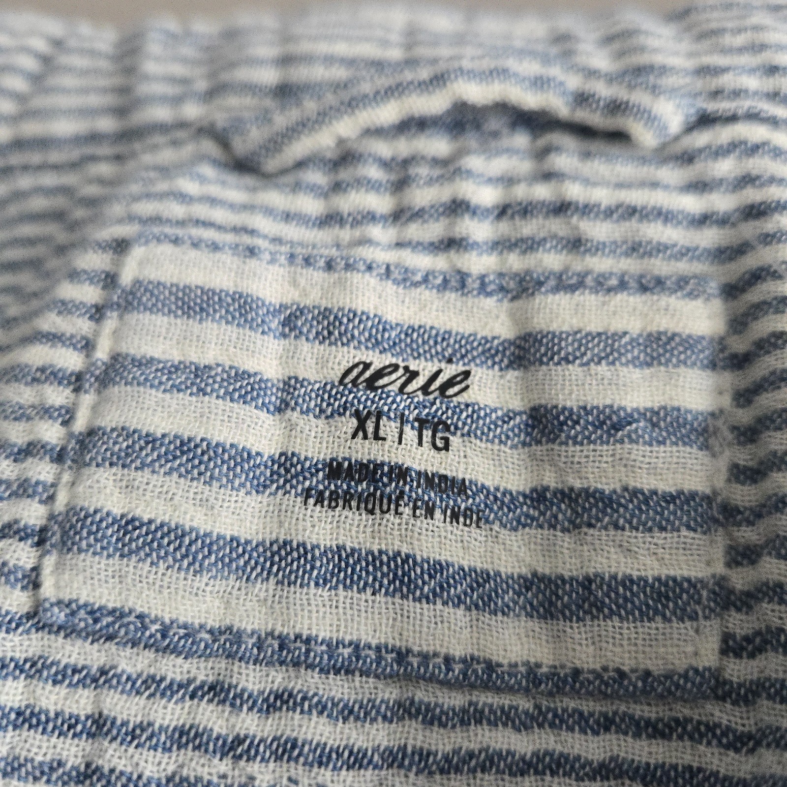 Aerie Women’s 100% Cotton Button Up Blouse Striped XL
