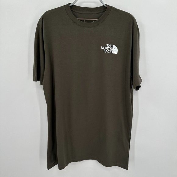 The North Face Men’s Short Sleeve Box Logo T-Shirt sz L Dark Green NSE Tee NWT