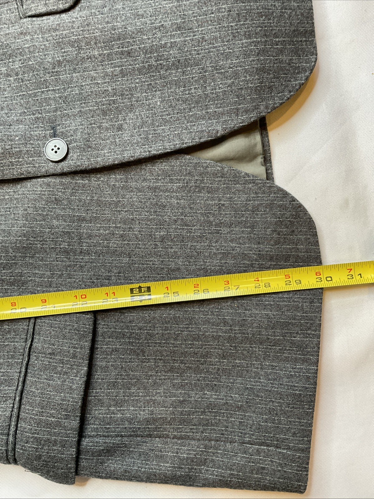 Selfridges Blazer Hugo James Size 44 S Gray Pinstriped Wool Made In England