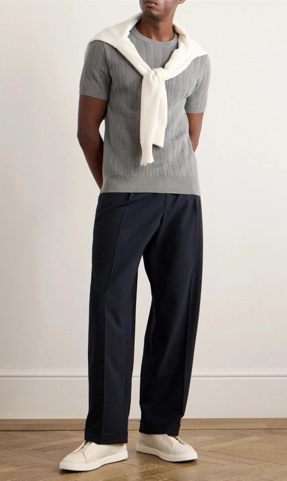 NWOT $920 Brioni Sea Island Cotton Knit T, 54 IT