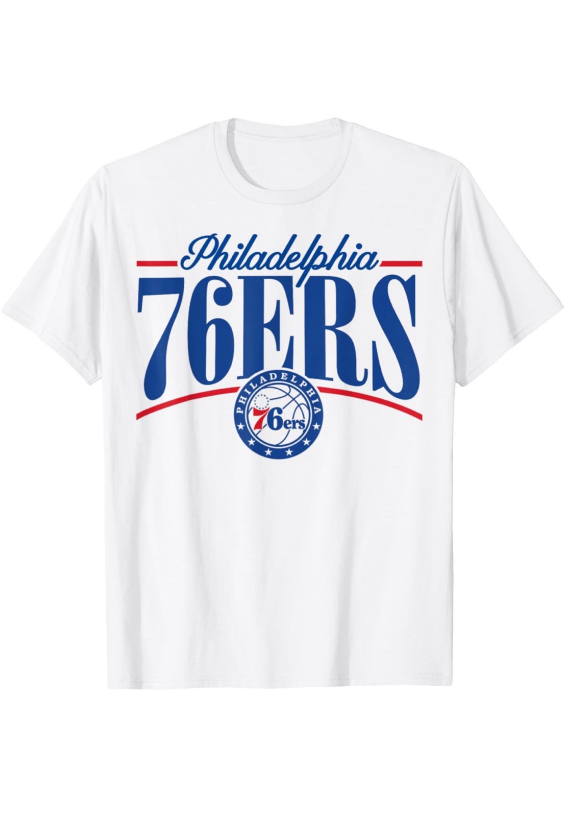 Philly 76ers 2XL White Sublimated Design T-shirt Gilden 50/50 Poly cotton Blend