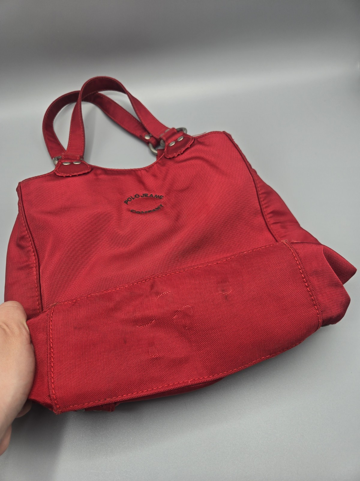 Vintage Polo Jeans Co Ralph Lauren Red Studded Shoulder Bag Purse Y2K