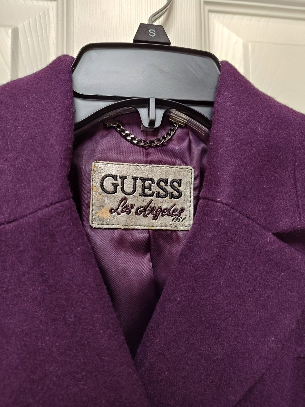 Guess Wool / Polyester/ Rayon Mixed Jacket Size Small/Medium Purple Color