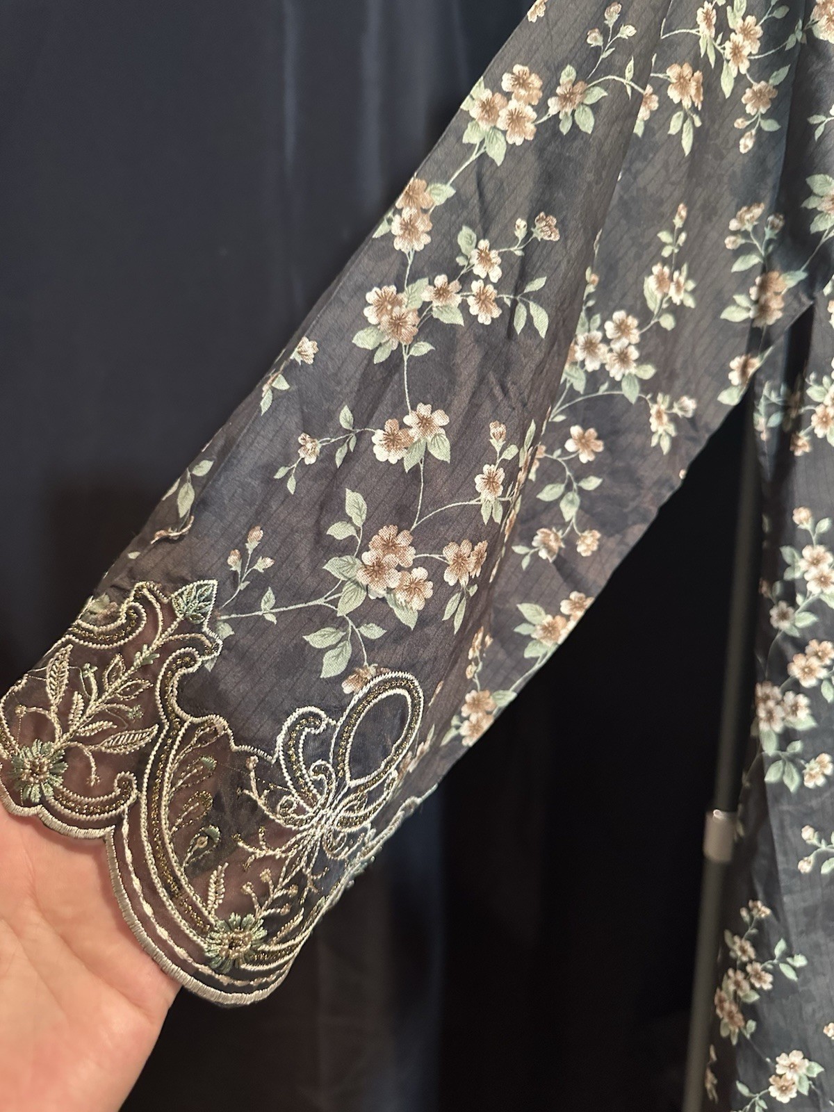 Bin Saeed Lawn Cotton 3 Pc Suit-premium Cut Work Emb- Aline Style-M & L – $44