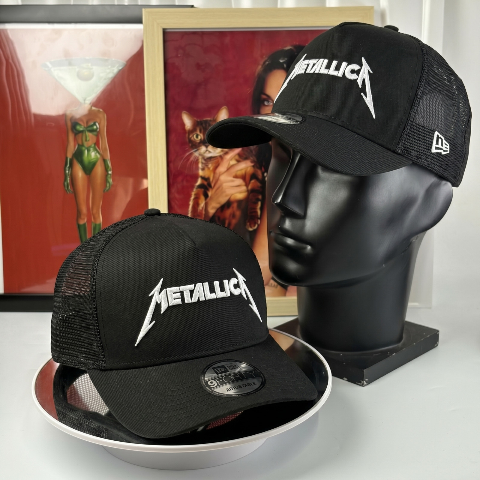Metallica Embroidered Trucker Hat, 9FORTY Style Mesh Back Cap