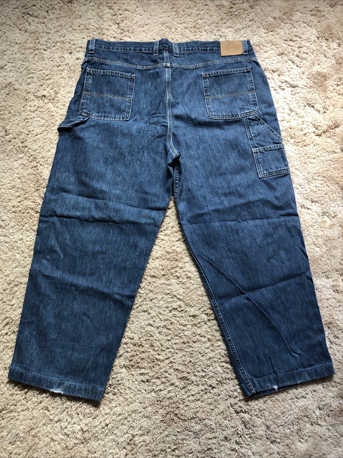 Members Mark Men’s Blue Jeans Size 42×30 Vintage Carpenter Pants W42 L30