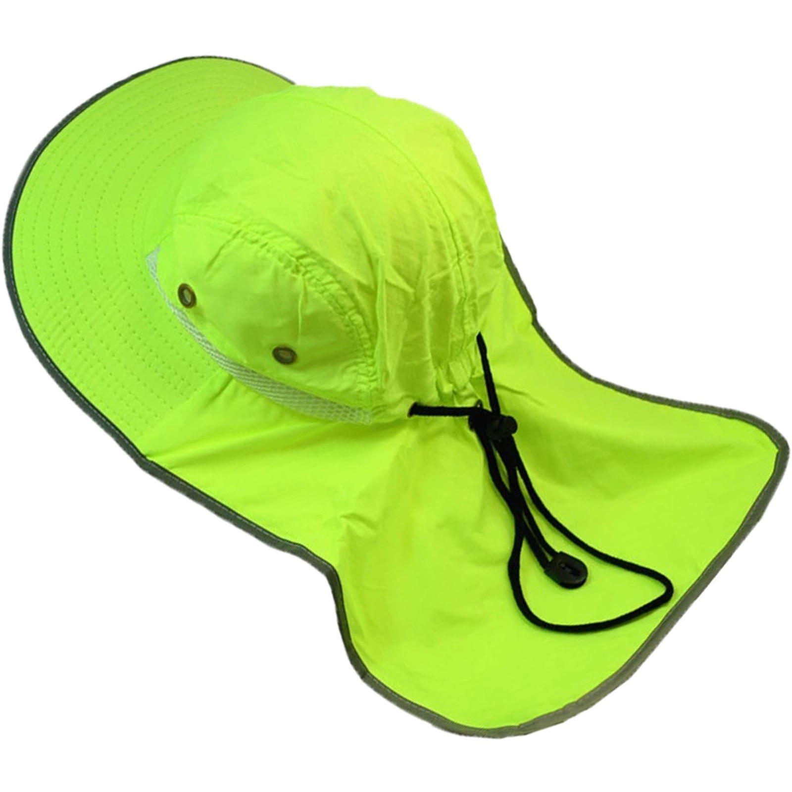 Men Neck Flap Boonie High Visibility Safety Reflective Waterproof Bucket Hat Cap