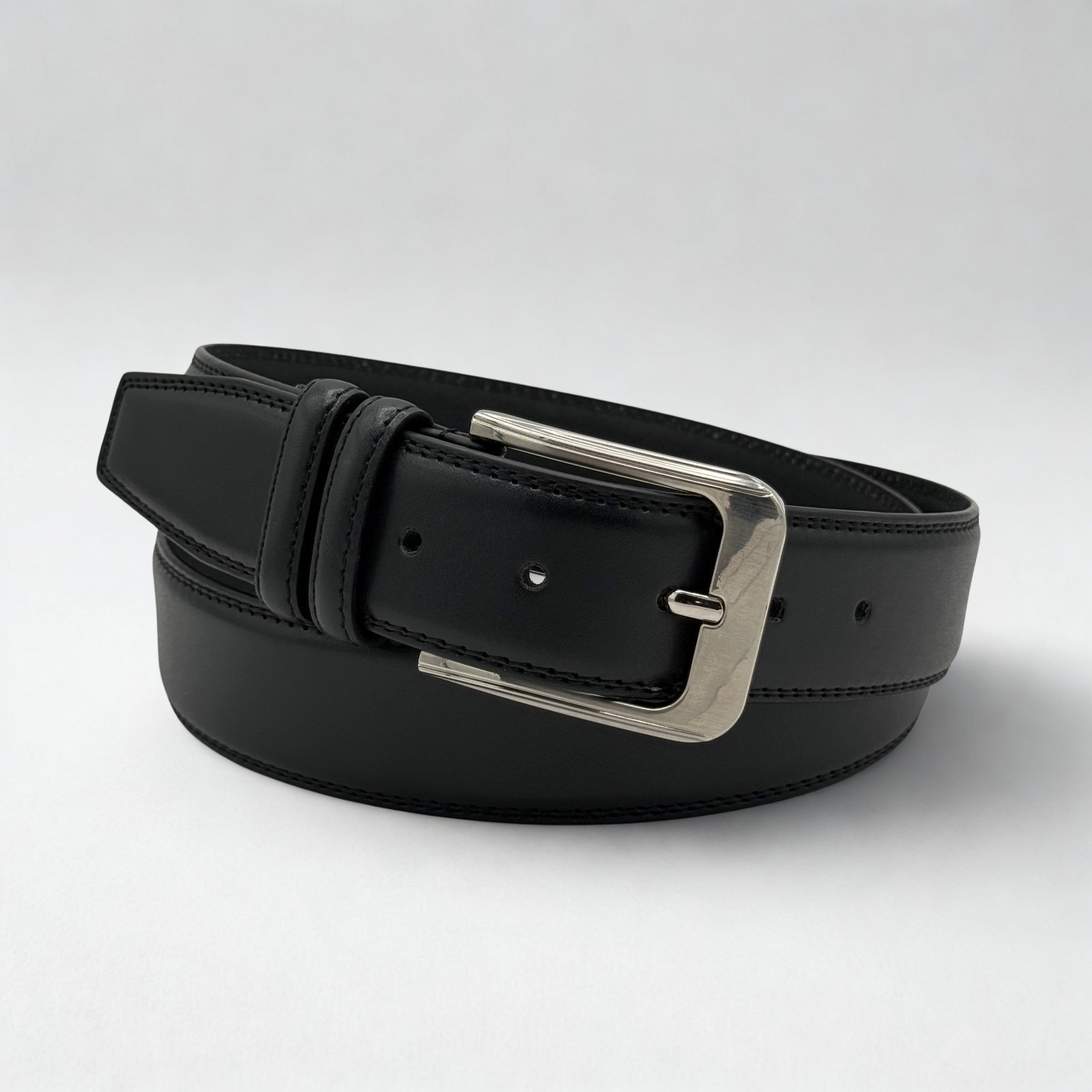 Handmade Black Genuine Leather Belt Width 1.5″ American Made Size 32″ – 60″