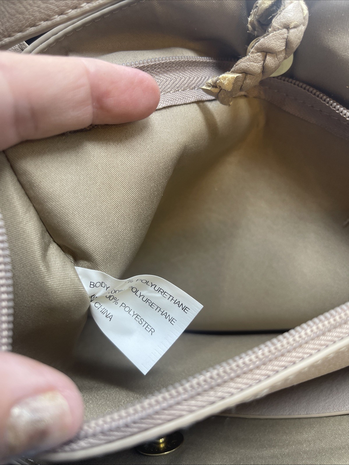 Big Buddha Tote Bag Purse Handbag Beige Tassel Large WhipStitch Boho