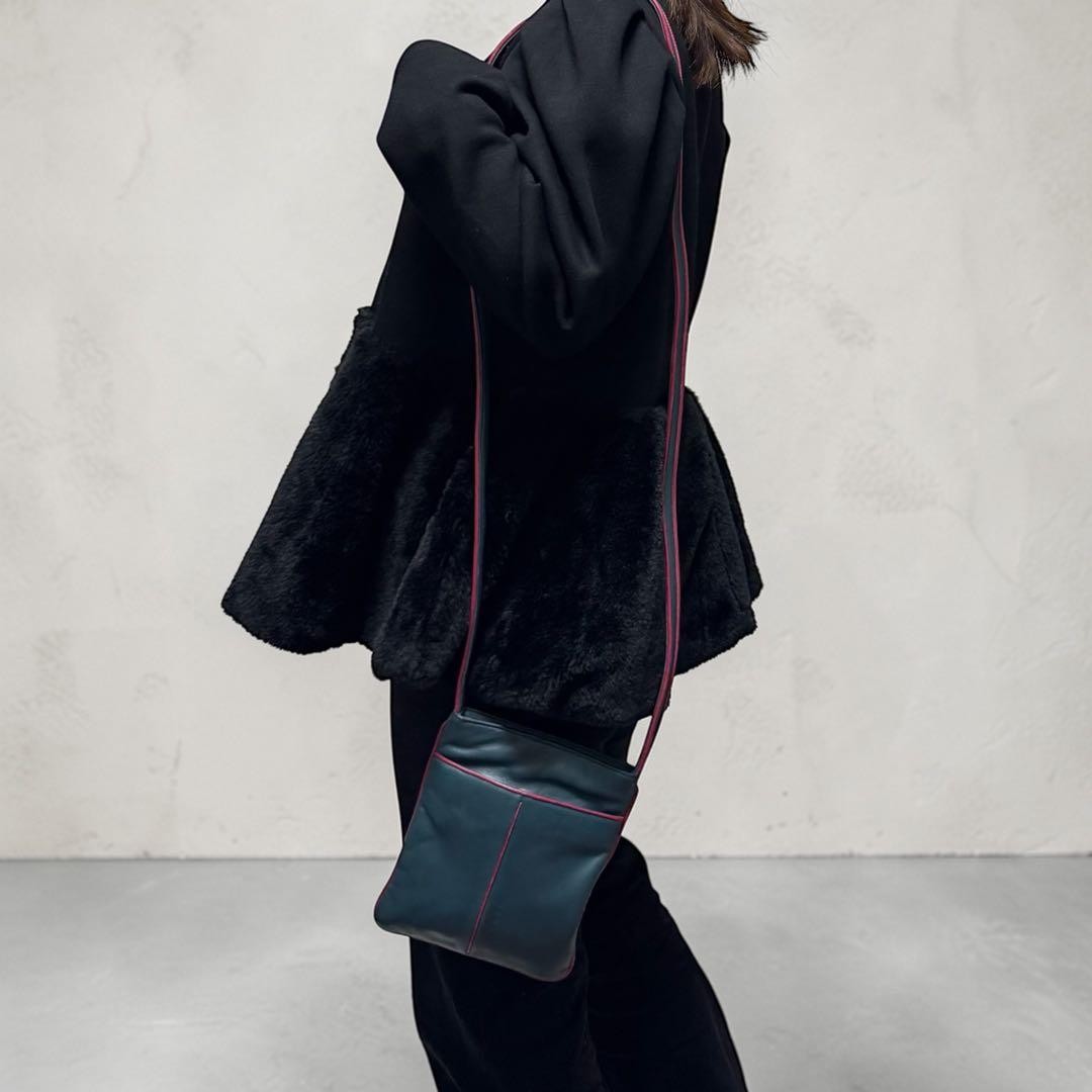 Loewe Logo-Embossed Blue Nappa Leather Crossbody Shoulder Bag Japan 0611987